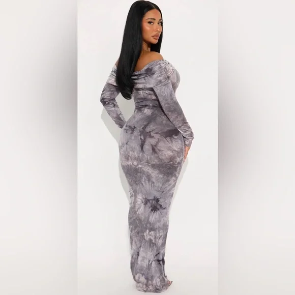 Maxi Tie-Dye Off-Shoulder Dress - Picture 2 of 3